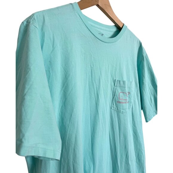 Vineyard Vines Drift Dye Size Large Whale Vintage Logo NWOT Men's Aqua - Picture 5 of 8